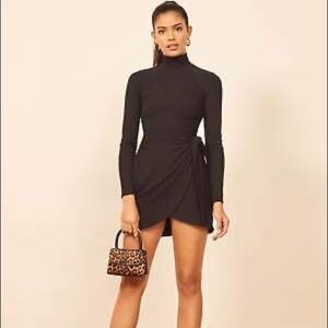 Reformation Julie ribbed wrap dress